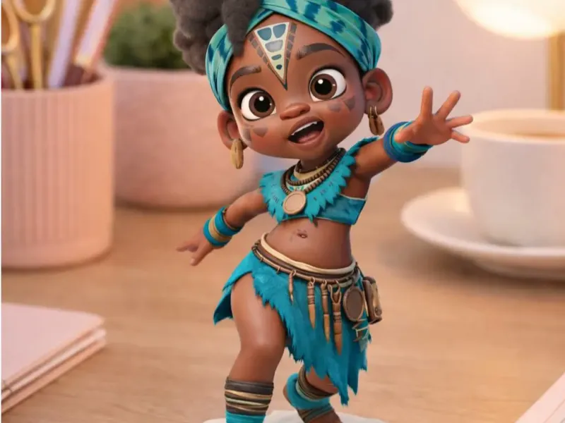 Tribal Girl Desk Figurine