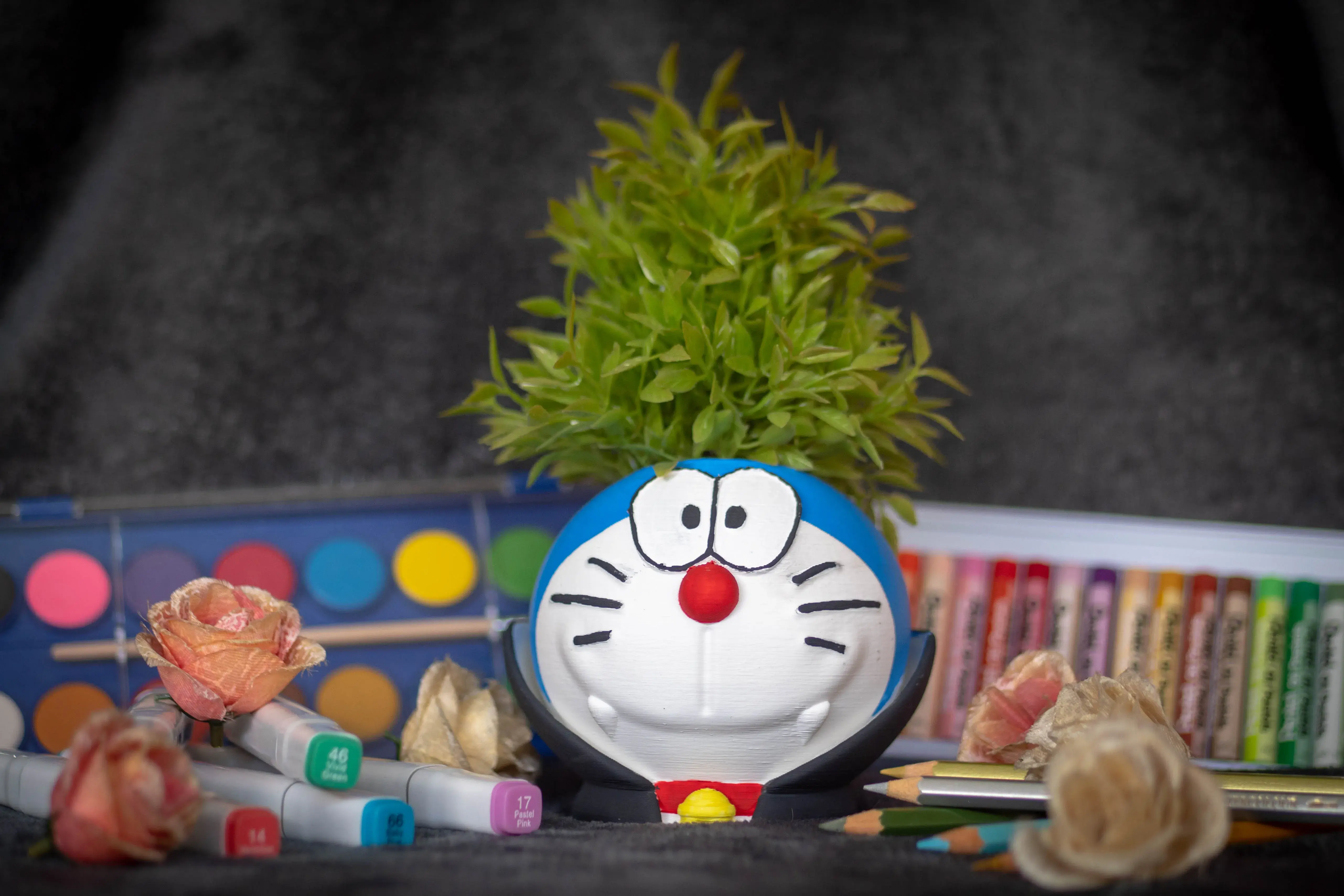 Doraemon Vampire Halloween Basket, Planter & Pencil Holder