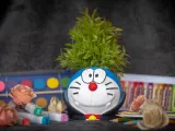 Cesta de Halloween, macetero y portalápices de Doraemon vampiro-6