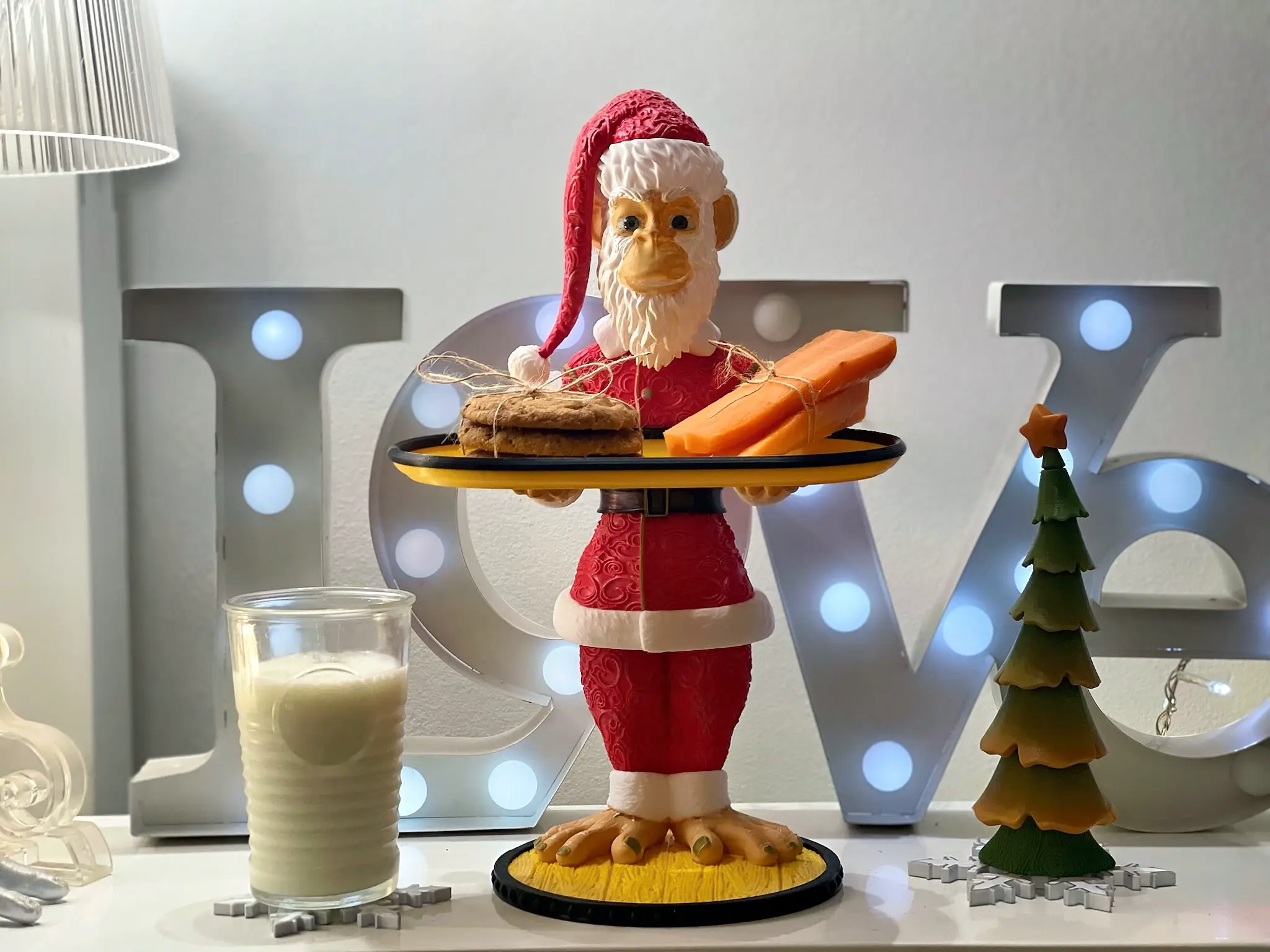 SANTA MONKEY BUTLER-TRAY