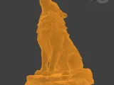 Howling Wolf Statue STL-6