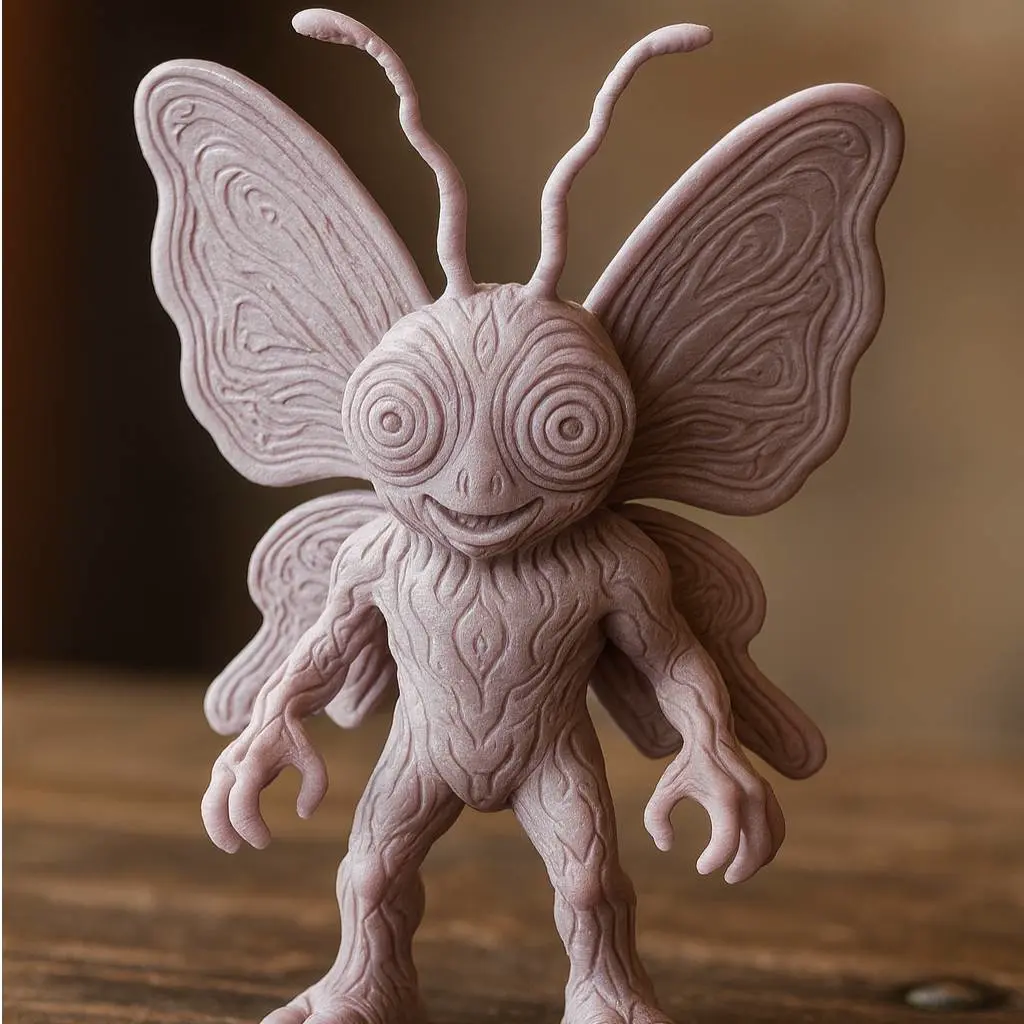 Moth Creature Fantasy Figurine – Creepy Cute Insect Monster