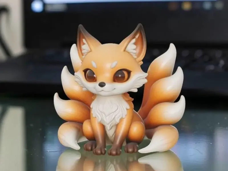 Cute Kitsune Fox – Nine Tails Chibi Figurine