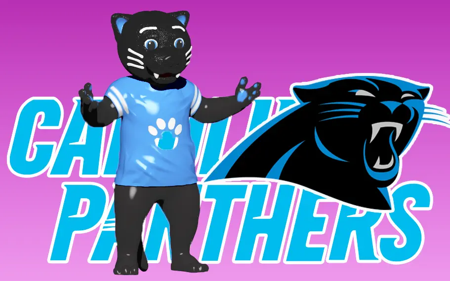 NFL - CAROLINA PANTHERS FOOTBALL MASCOT STATUE - 3D PRINT