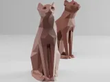 Cat - Egyptian cat low poly-3