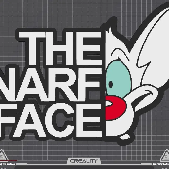 Pinky The narf Face wallmount- impresion por color