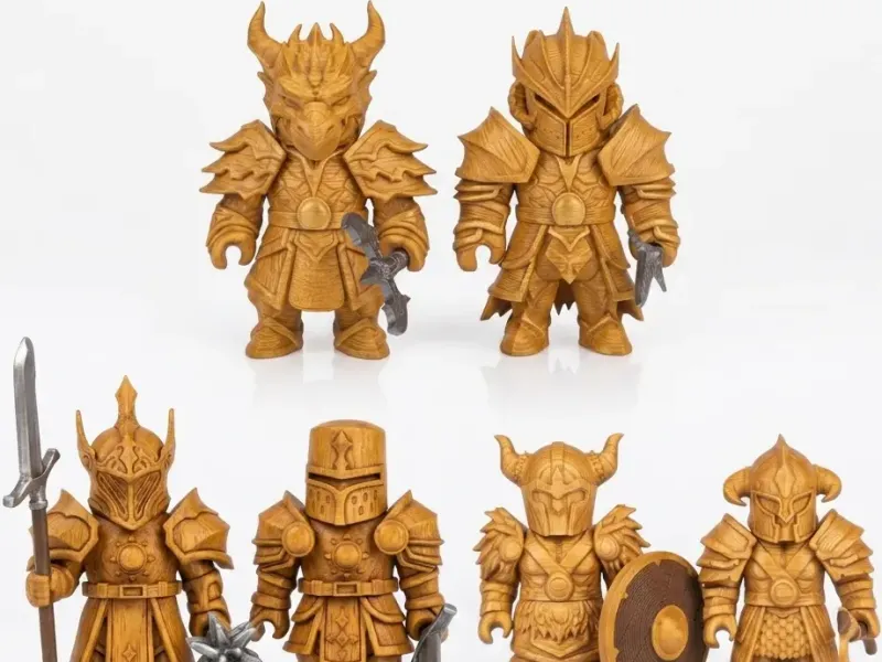 Miniature of Knight, Barbarian and Radiant Crusader