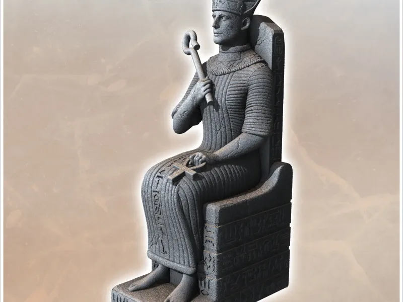 Statua del faraone egiziano Ramses II 2 seduto sul trono con