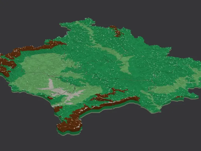 Districts of Kosovo. 3D Map puzzle (7-piece)