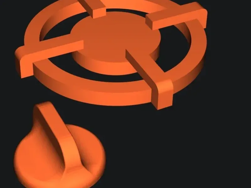 Toy Stove Knob and Burner