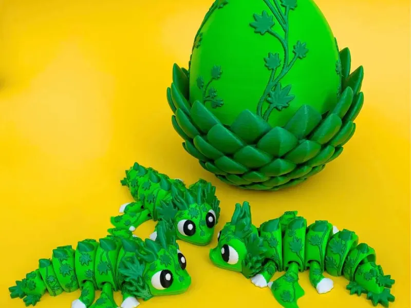 Flexi Cannabis Dragon & Egg Box, Articulated Winged Dragon