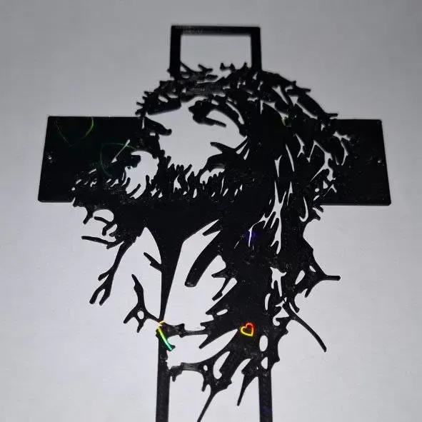 sjabloon crucifix met gezicht van jesus
