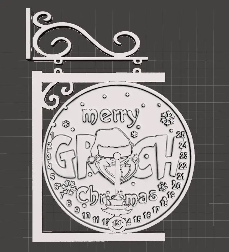christmas grinch countdown hanging sign