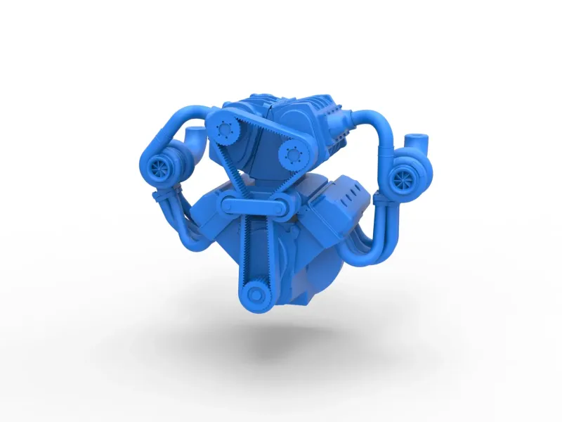 Motor V8 supraalimentat Twin Turbo Versiunea 7 Scară 1:25