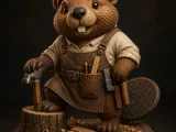 Beaver Carpenter | Cute Woodworker Beaver | 3D Printable STL-1