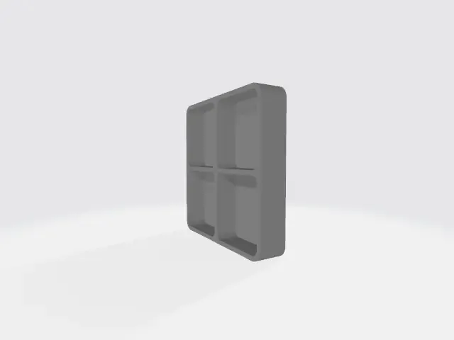 conjunto de cajas con compartimentos, espesor 2 mm, tamaño 30x30 mm