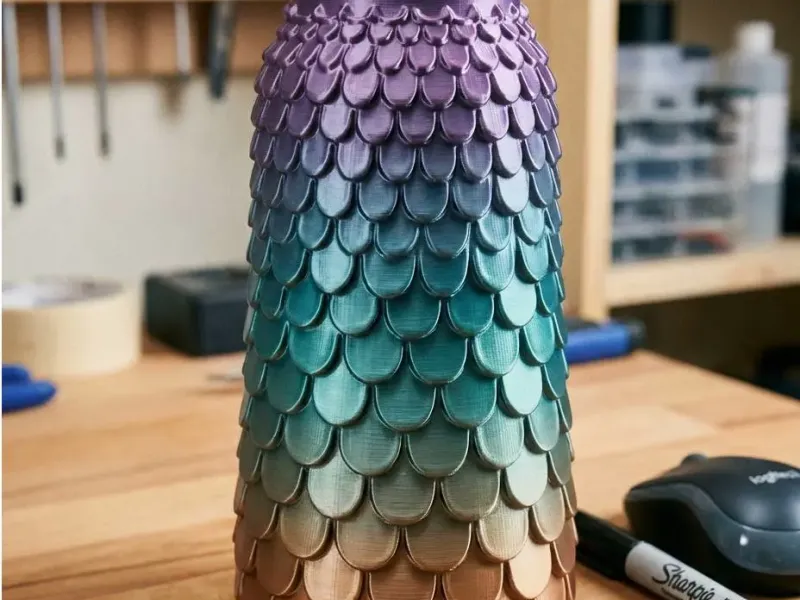 Dragon Scale Vase | Decorative Art Nouveau Planter