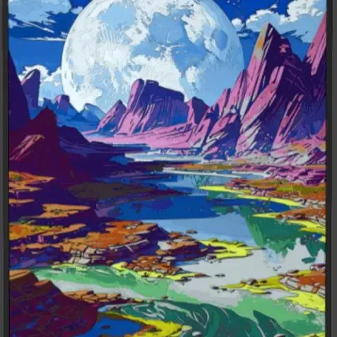 lithophane Valley Beneath the Giant Moon