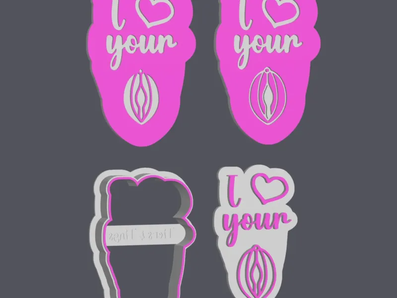 I Love Your Vagina - Cookie Cutter with stamp and embosser