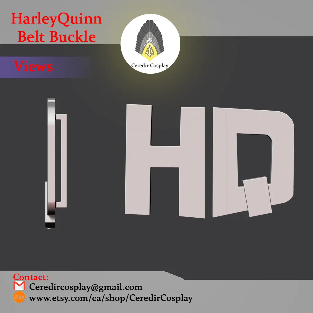 Harley Quinn Belt Buckle 3d Digital File