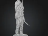ネイティブアメリカンの戦士の像-2