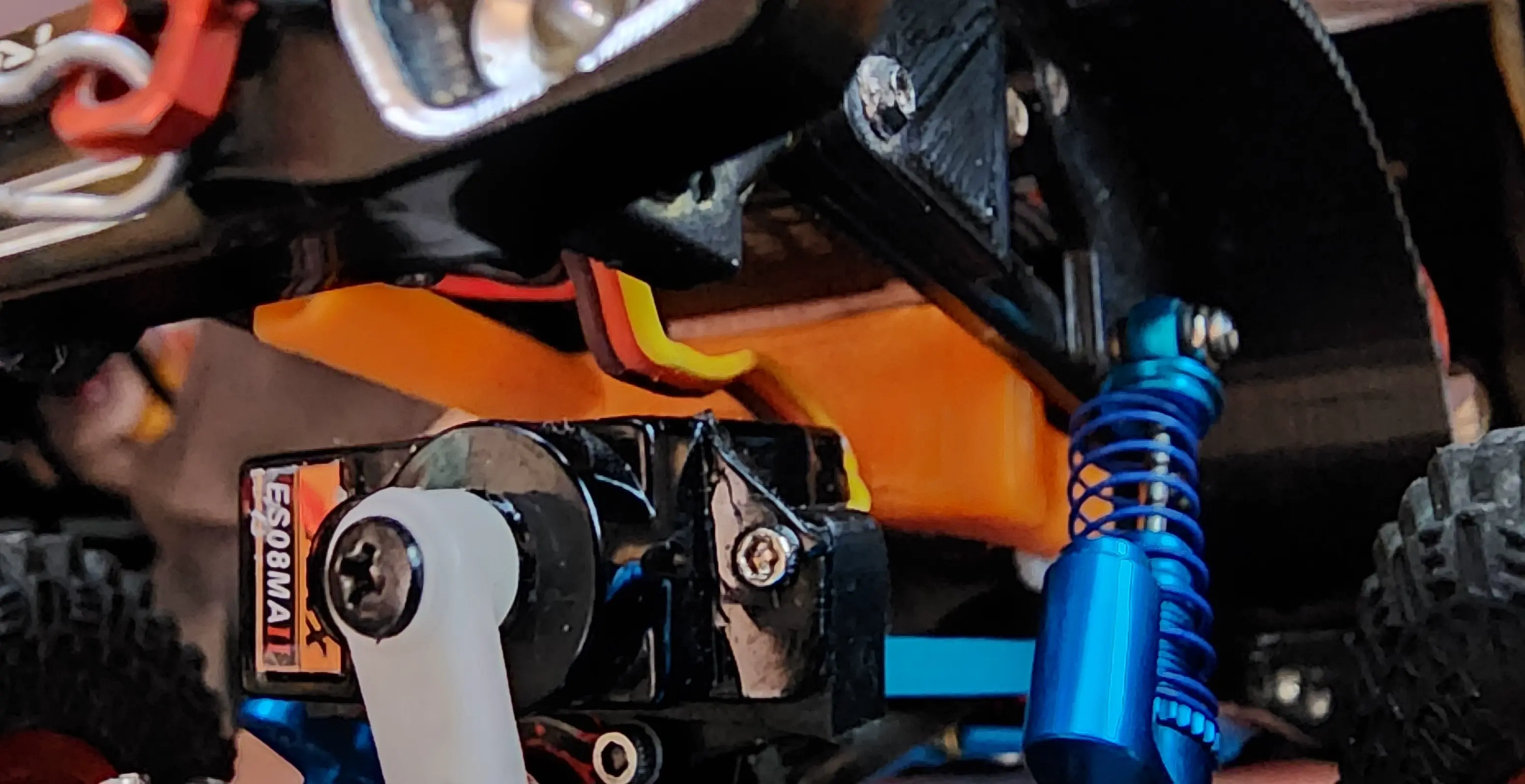 SCX24 Winch Guide With Rear Servo Box