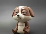 Grumpy Puppy Figurine – Sad Dog Cartoon 3D Printable Model.s-0