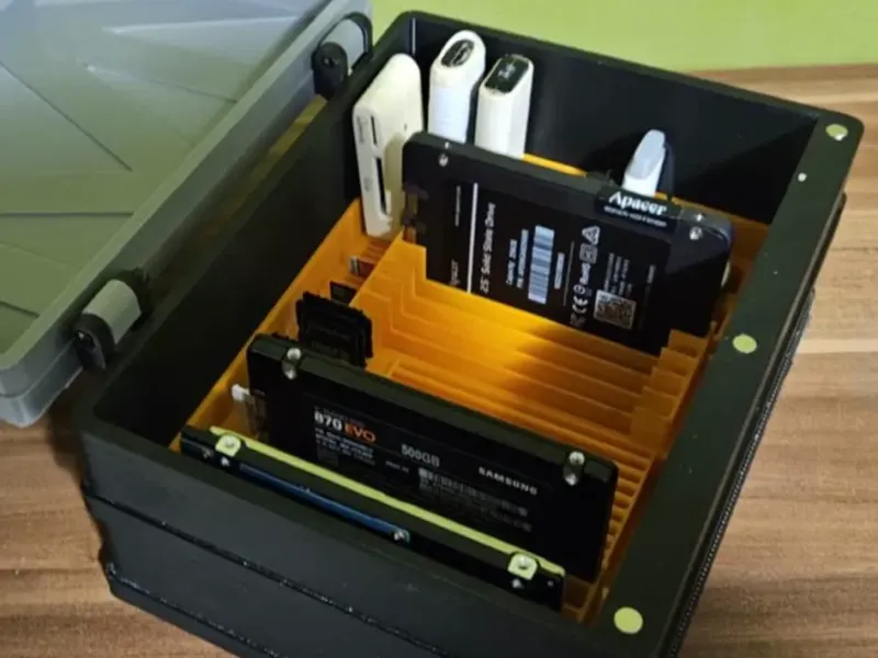 Scatola di stoccaggio durevole per SSD, SD, MicroSD e USB