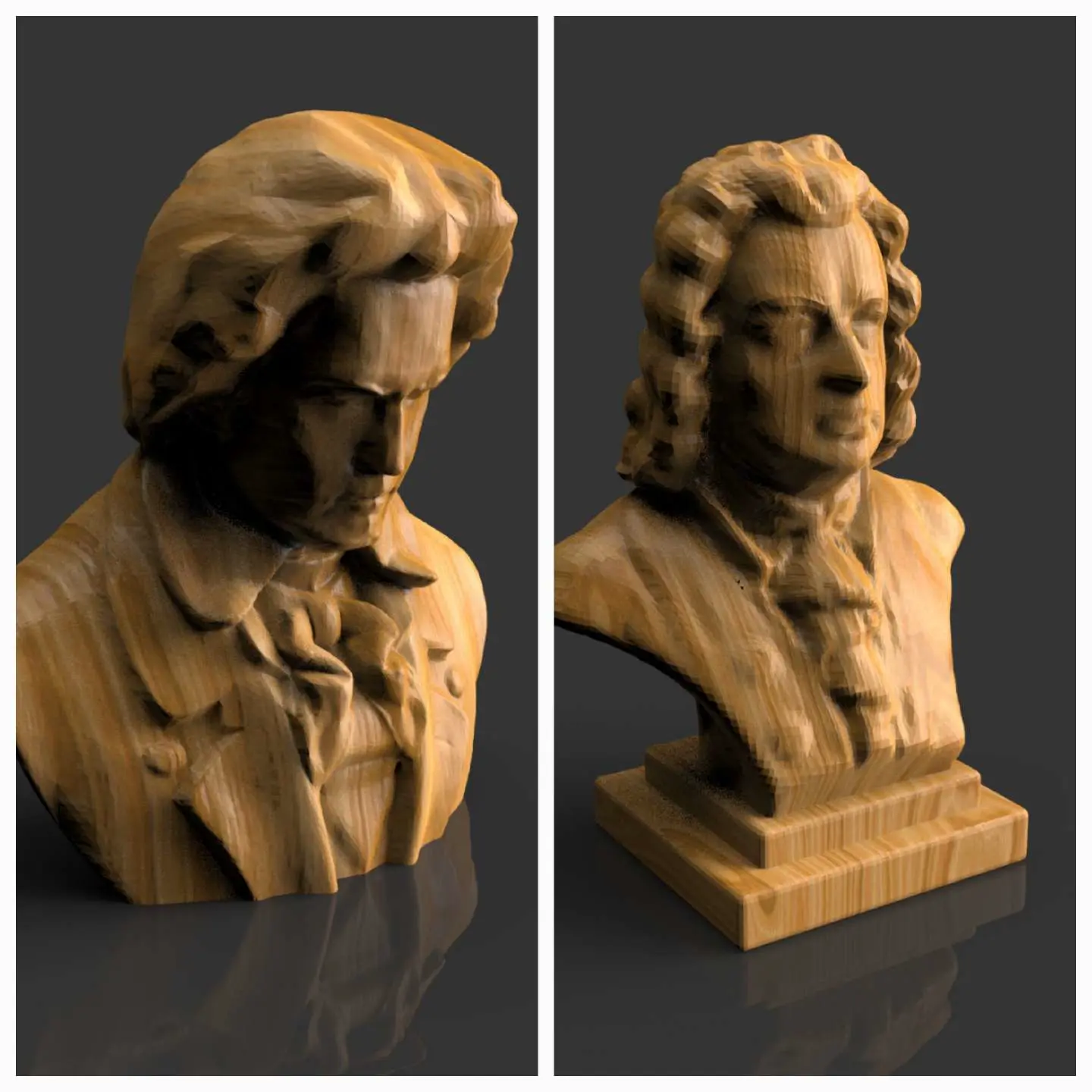 Ludwig van Beethoven e Johann Sebastian Bach BUST