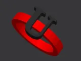 Ring "U" initial-3