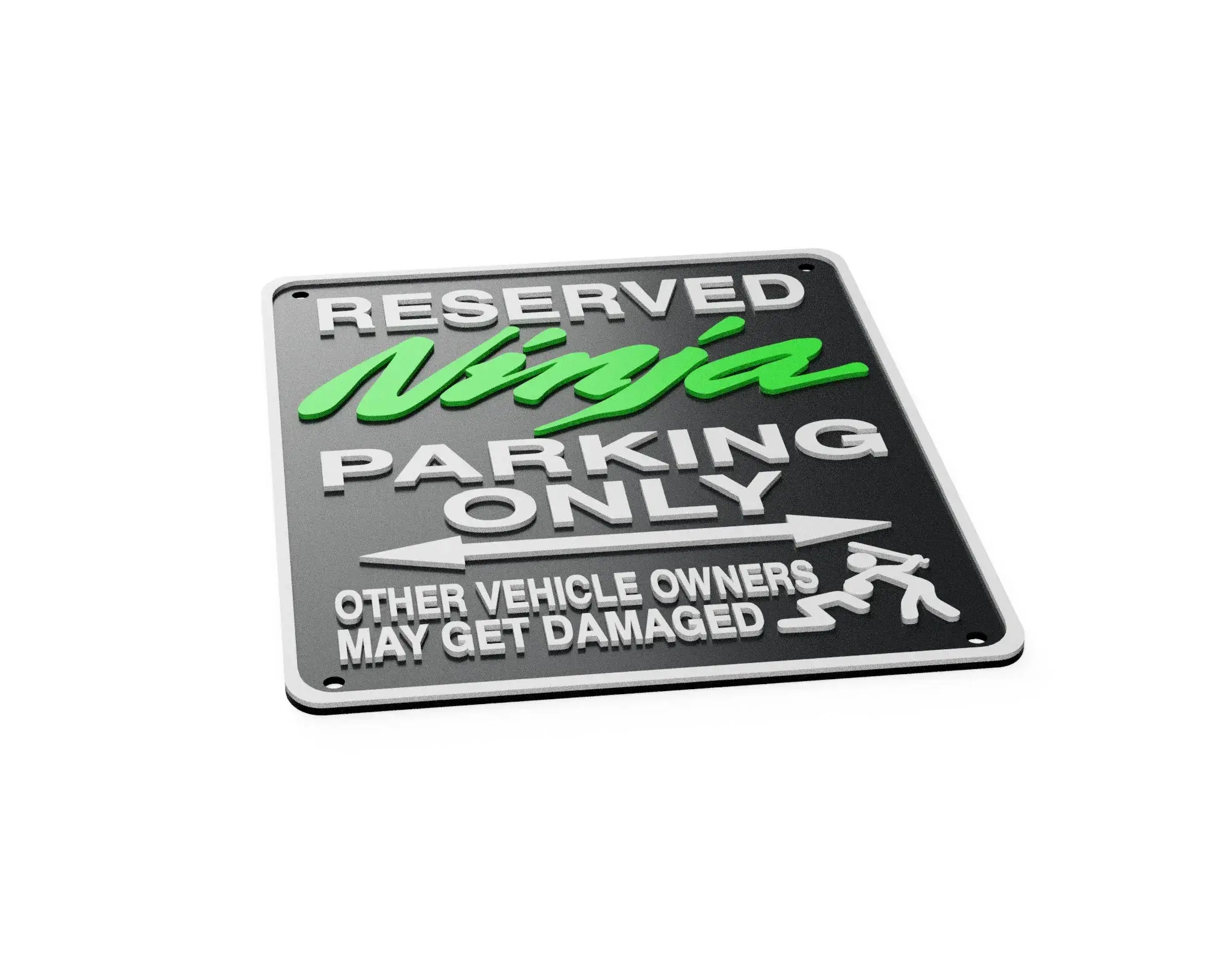 Kawasaki Ninja H2R1000SX 650 ZX4 ZX6 ZX9 Funny Parking Sign