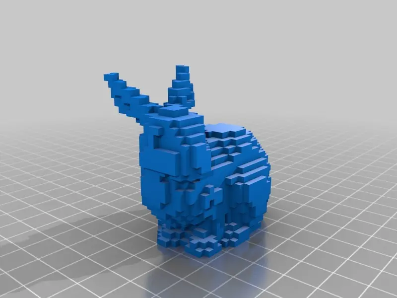 Coelhinho Stanford de baixo voxel + Tutorial de voxelização/Minecraft