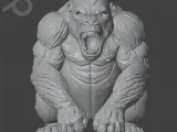 Angry Gorilla Statue STL | Roaring Gorilla Figurine | Single-1