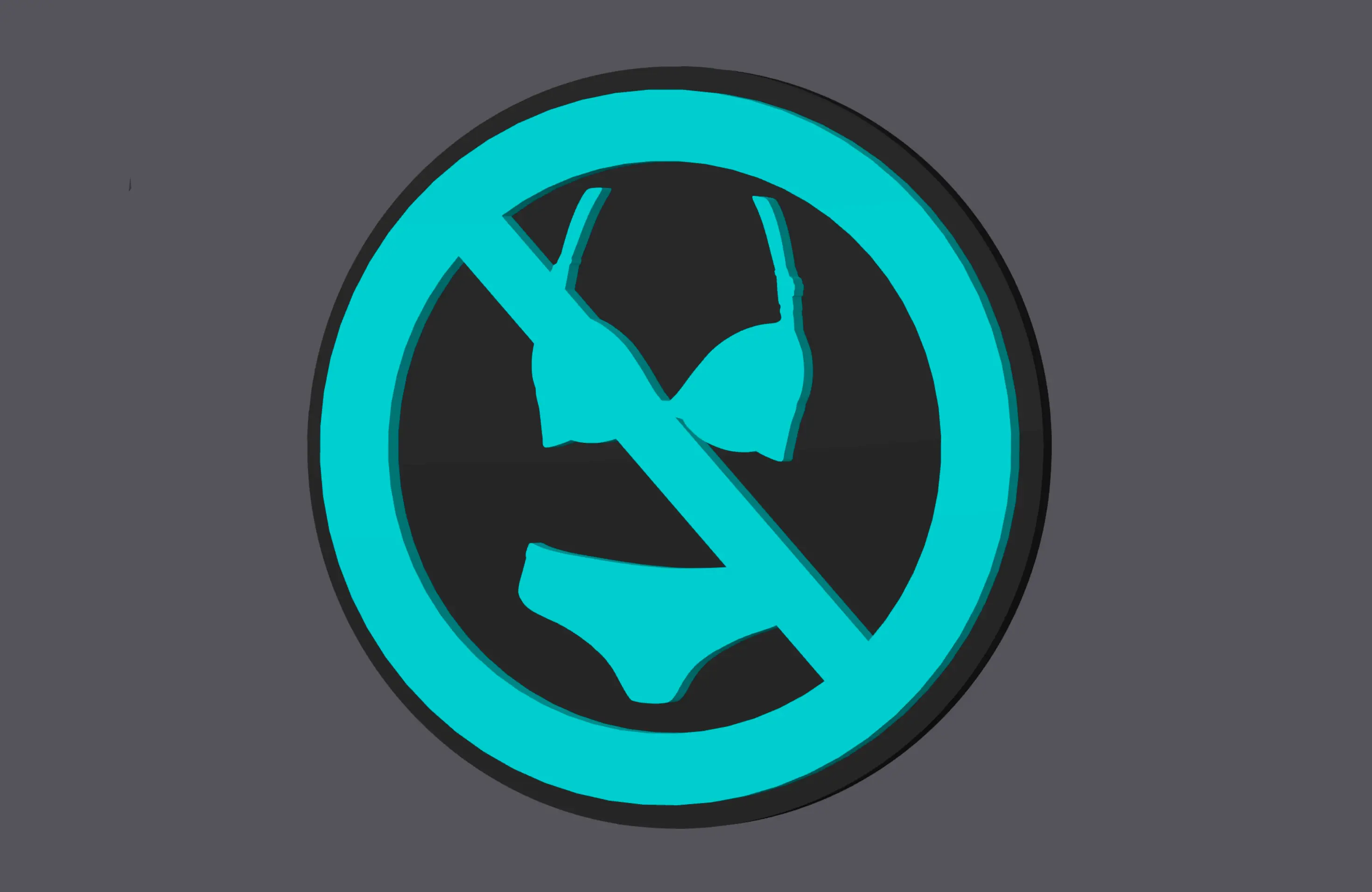 Sign 'Bikini/Lingerie Forbidden' v2 - Cookie Cutter