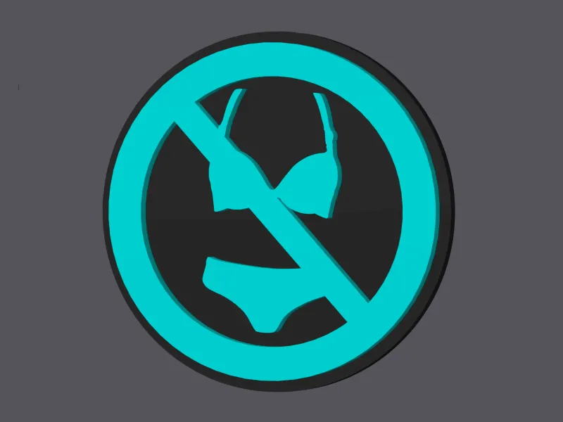 Sign 'Bikini/Lingerie Forbidden' v2 - Cookie Cutter