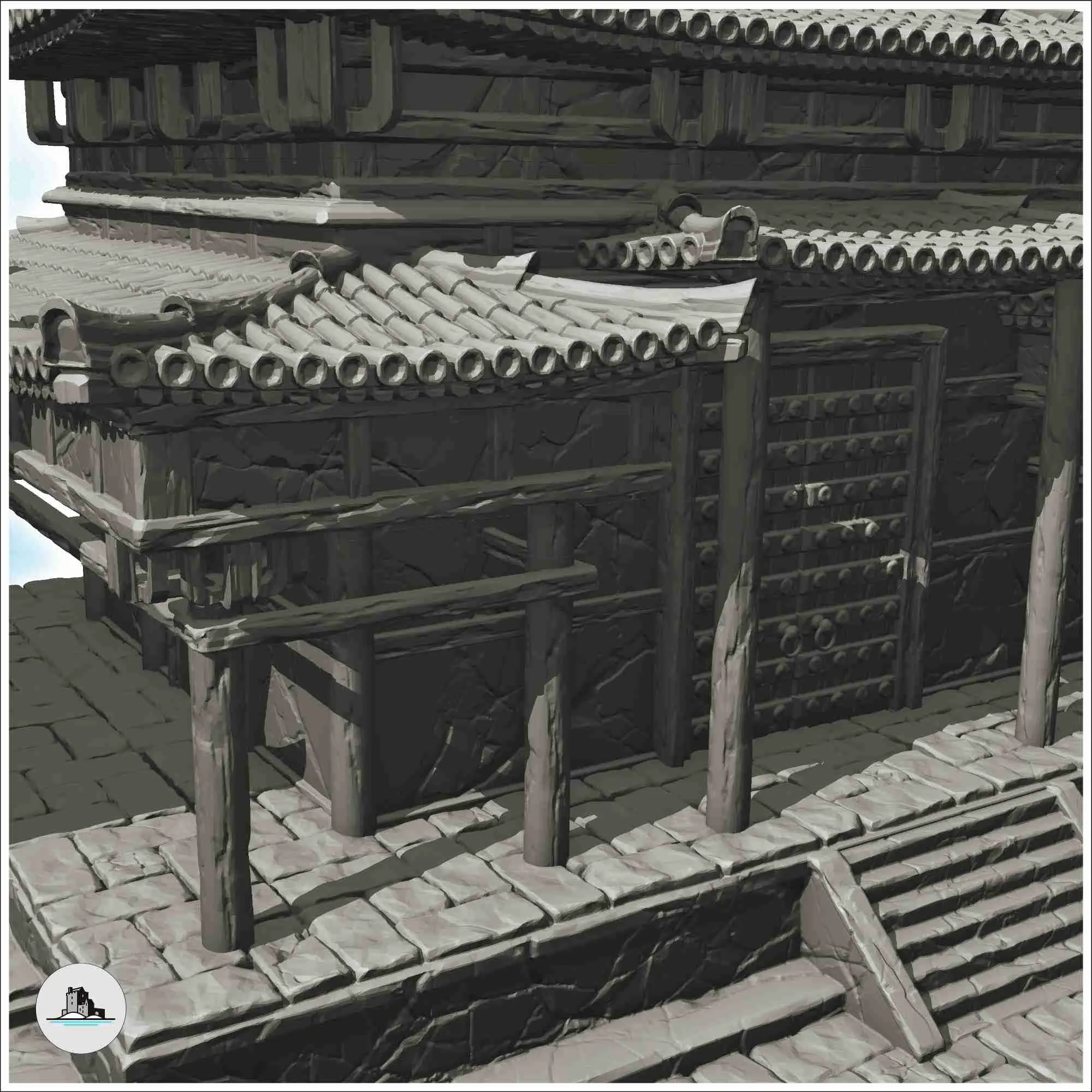 Large Asian palace with two wings (29) - Japan China Korea