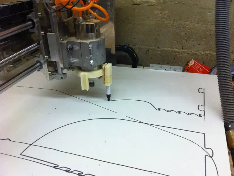 CNC as a plotter - 3D printed penn adapter