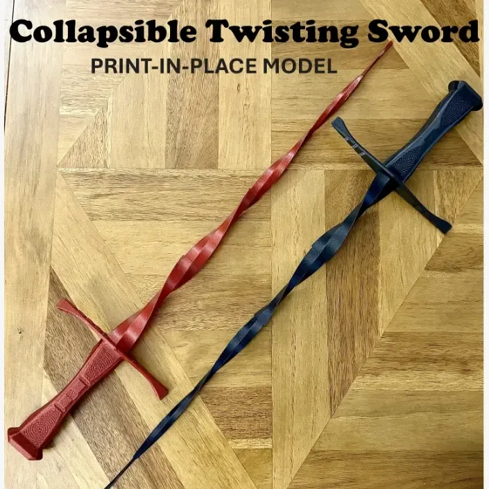 collapsing twisting sword print in place