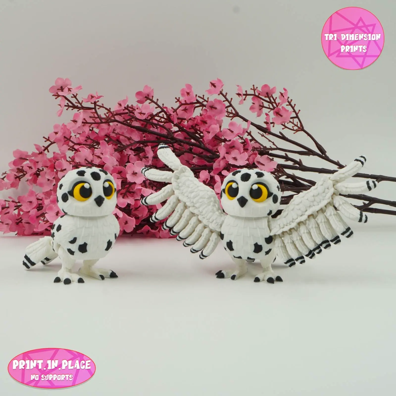 Print In Place Flexi Snowy Owl
