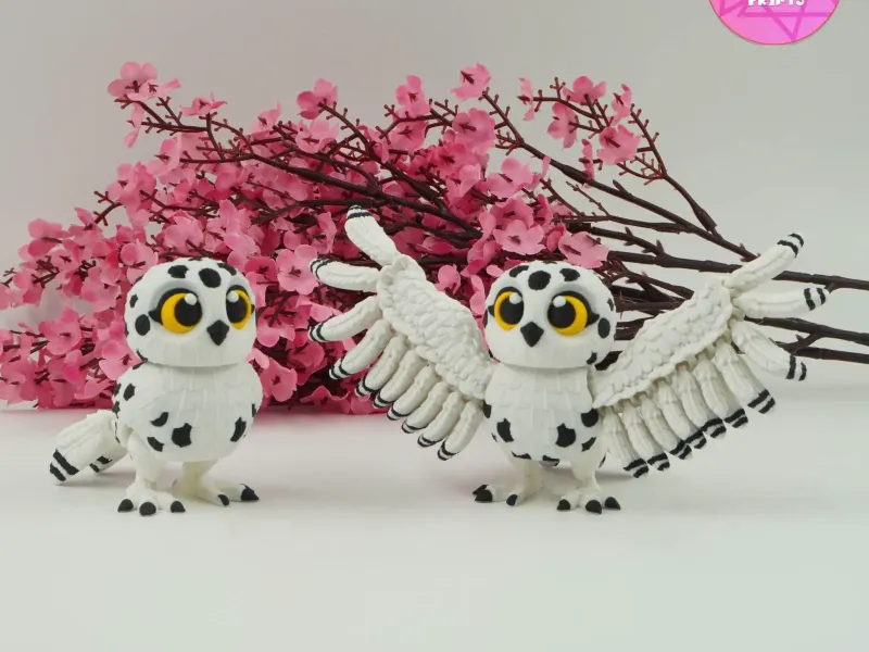 Print In Place Flexi Snowy Owl