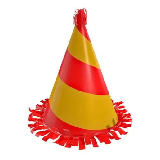 Striped Cone Party Hat Accessory 3D Model STL Printable