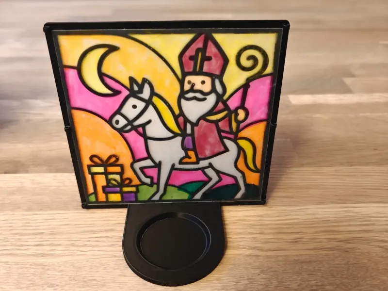 Sinterklaas Stained Glass Window Frame