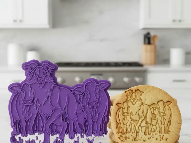 border-collie-herding-cattle-cookie cutter