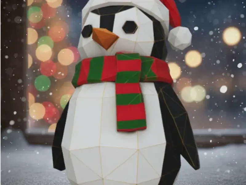 Pingüino Lowpoly