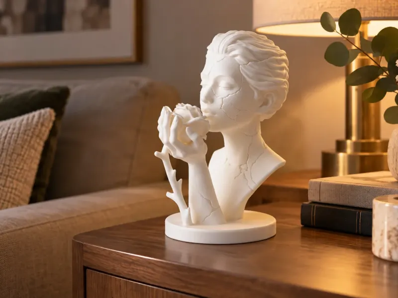 Sereen Rozenmeisjesbuste - Elegante Bloemensculptuur