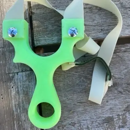 "EasyShot” Slingshot (wide band using clamps to secure)