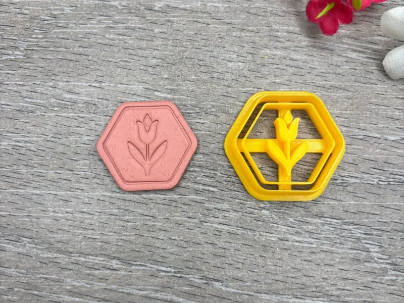 HEXAGON FRAMED FLOWER CLAY CUTTER