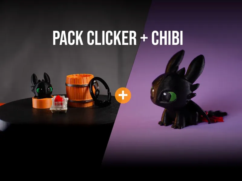 Pack Toothless | Chibi + clicker
