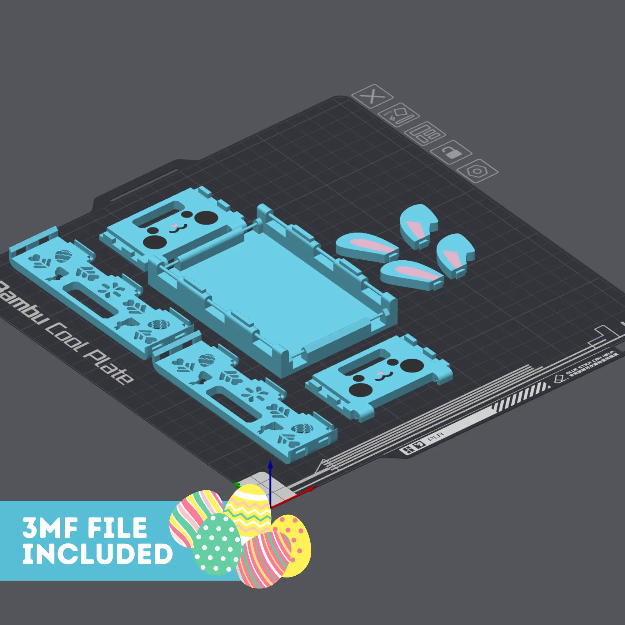 3D Printable Foldable & Stackable Crate Easter Edition