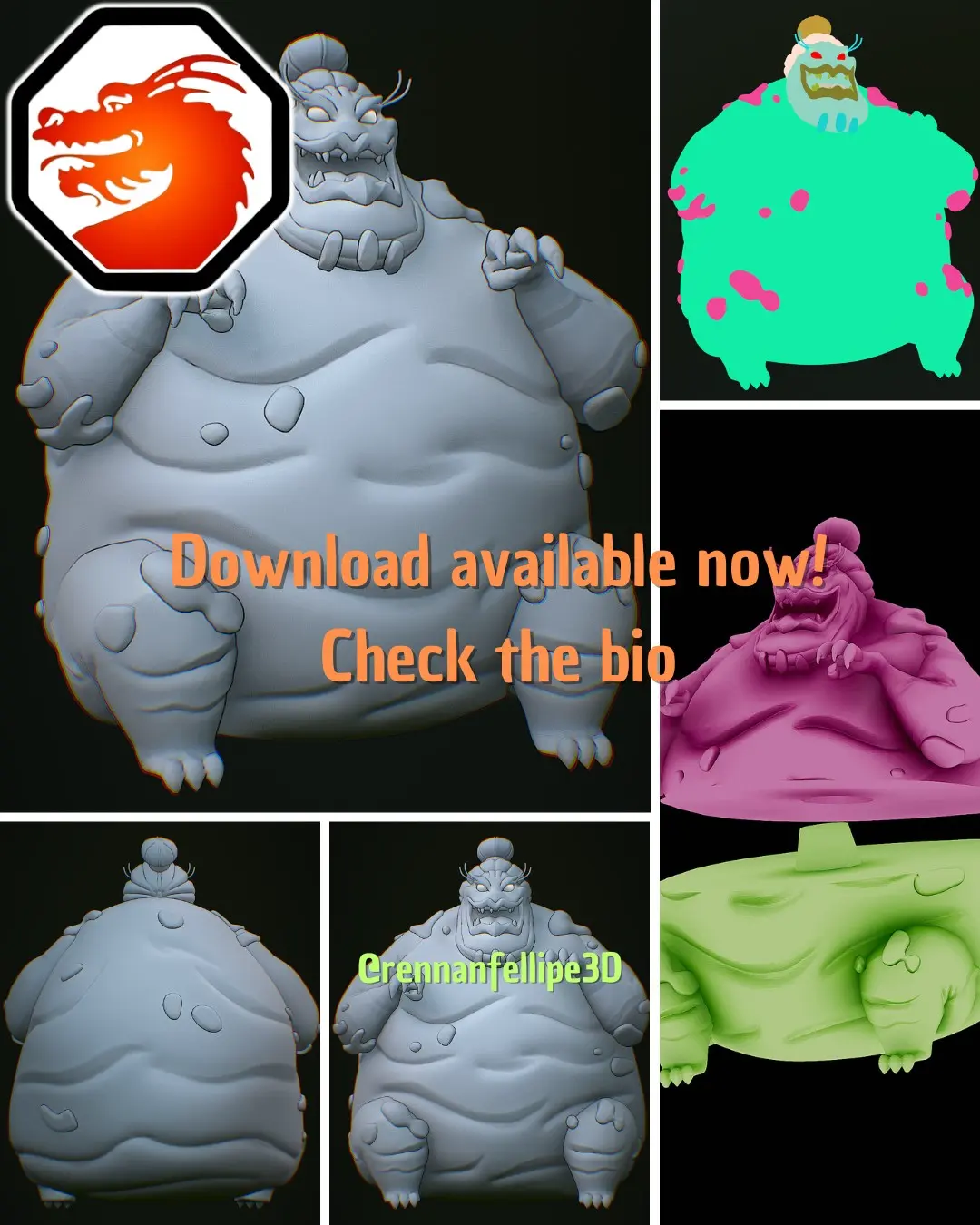 Po Kong 3D Model - Jackie Chan Adventures Villain 
